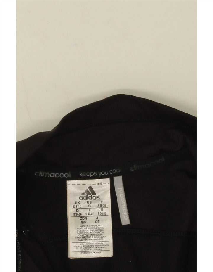 Adidas Climacool Survêtement Top Veste UK 8/10 Petit Nylon Noir