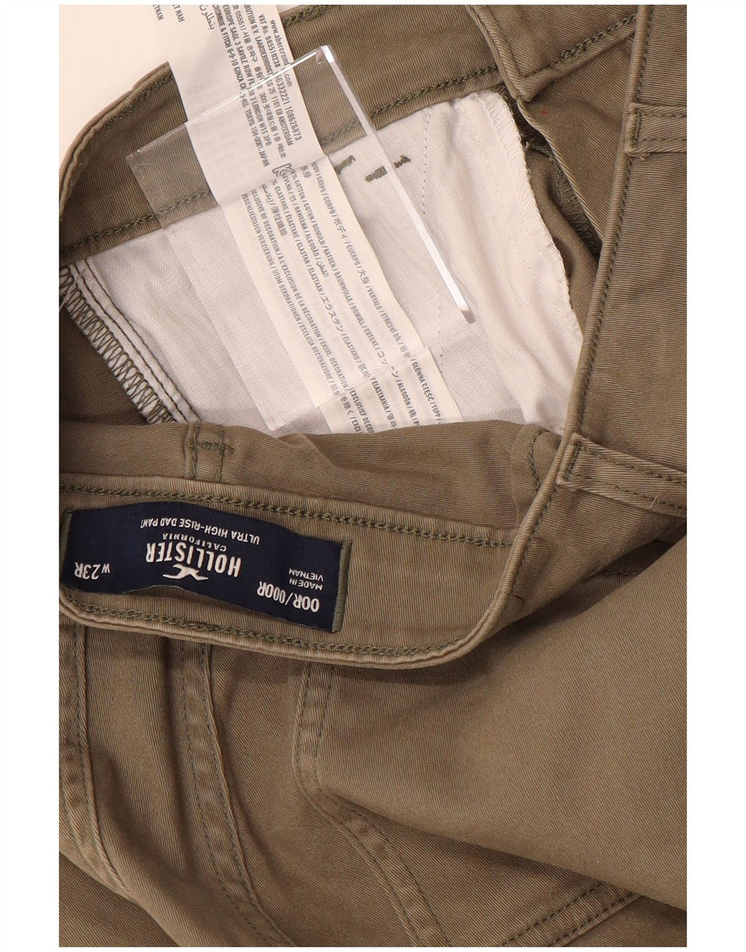 HOLLISTER Pantalon cargo taille haute pour femme US 00 2XS W23 L31 Beige