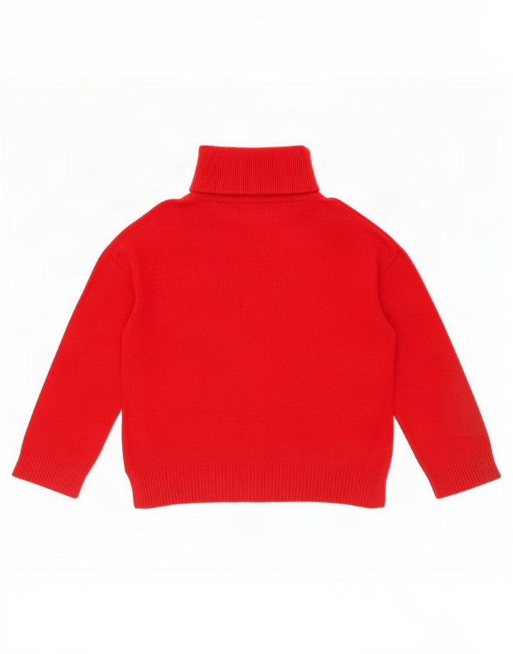 Massimo Dutti Pull à col zippé pour femme UK 16 Grande laine rouge