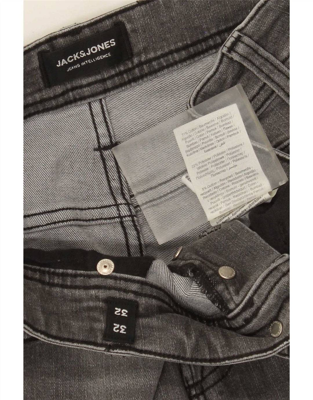 Jack & Jones Jean Slim Homme W32 L32 Gris Coton