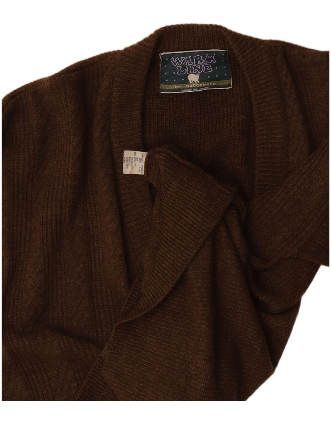 Settebello Cardigan Homme Pull XL Marron Laine