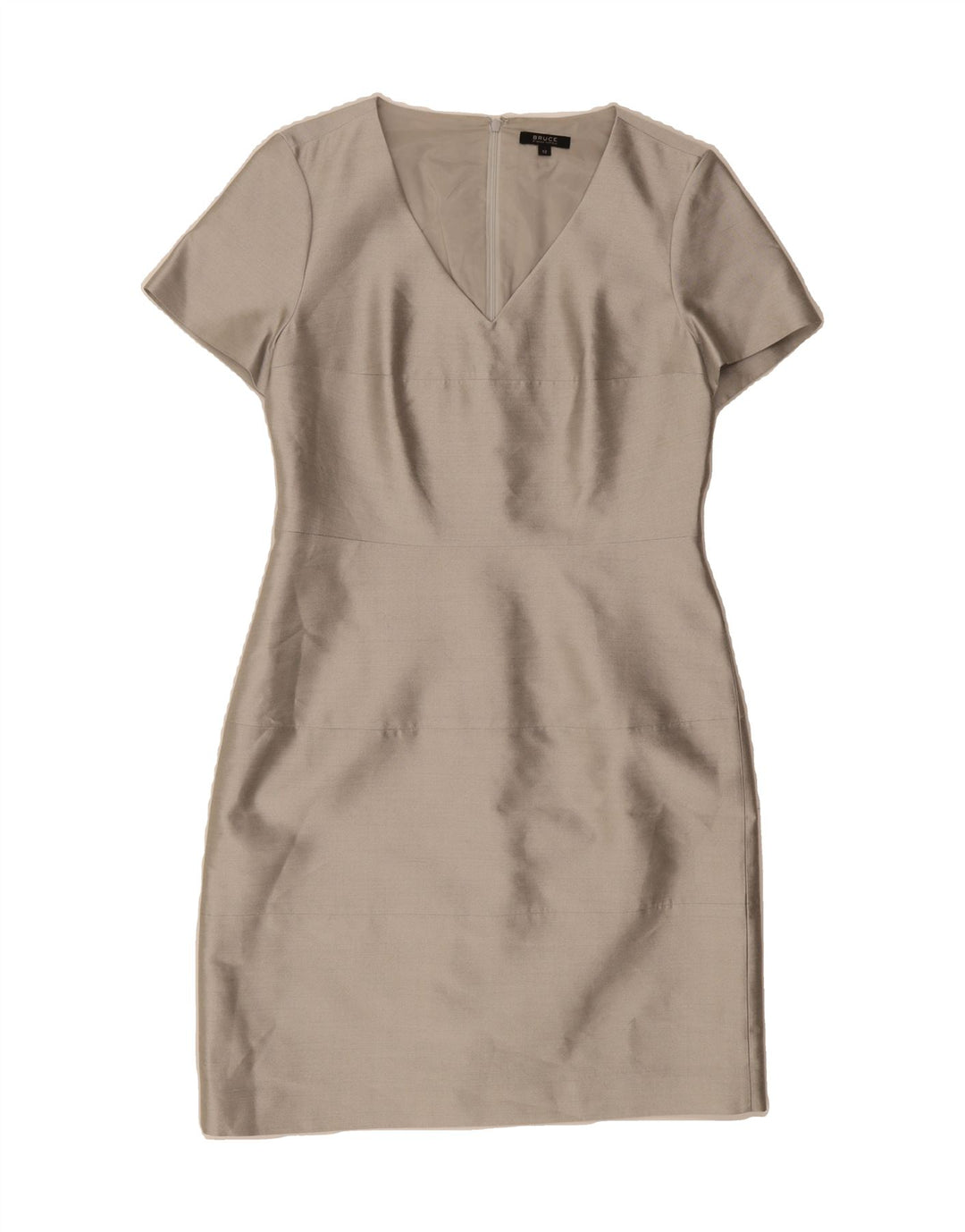BRUCE OLDFIELD Womens Sheath Dress UK 12 Medium  Grey Wool Vintage Bruce oldfield and Second-Hand Bruce oldfield from Messina Hembry 