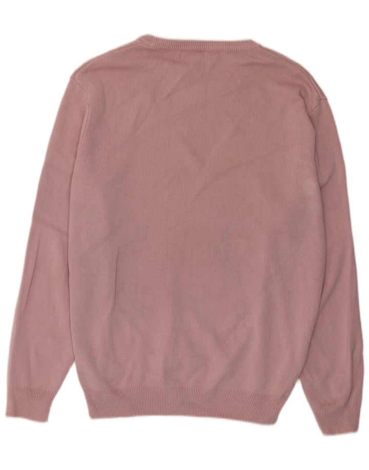 Zara Pull Col Rond Homme Rose Moyen Coton