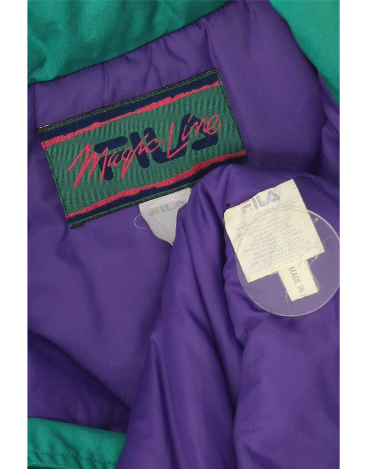 Fila Veste matelassée à capuche pour hommes IT 46 Small Vert Polyester