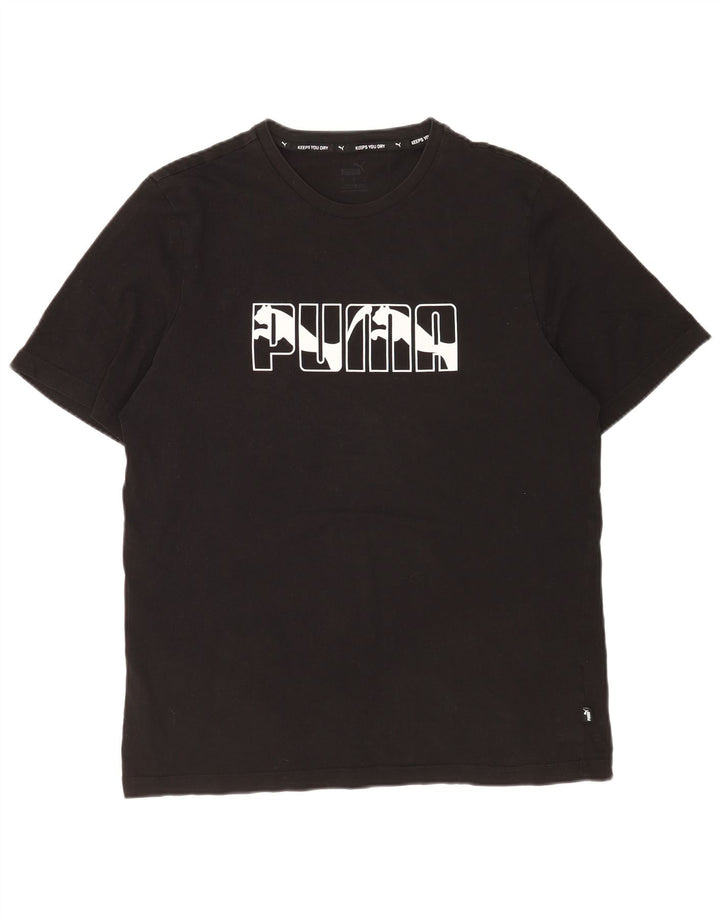 Puma T-shirt graphique pour hommes, grand, noir, coton
