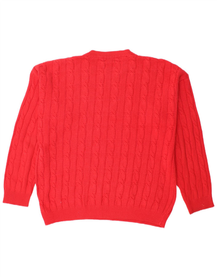 CONTE MASSIMO Pull col rond homme XL coton rouge