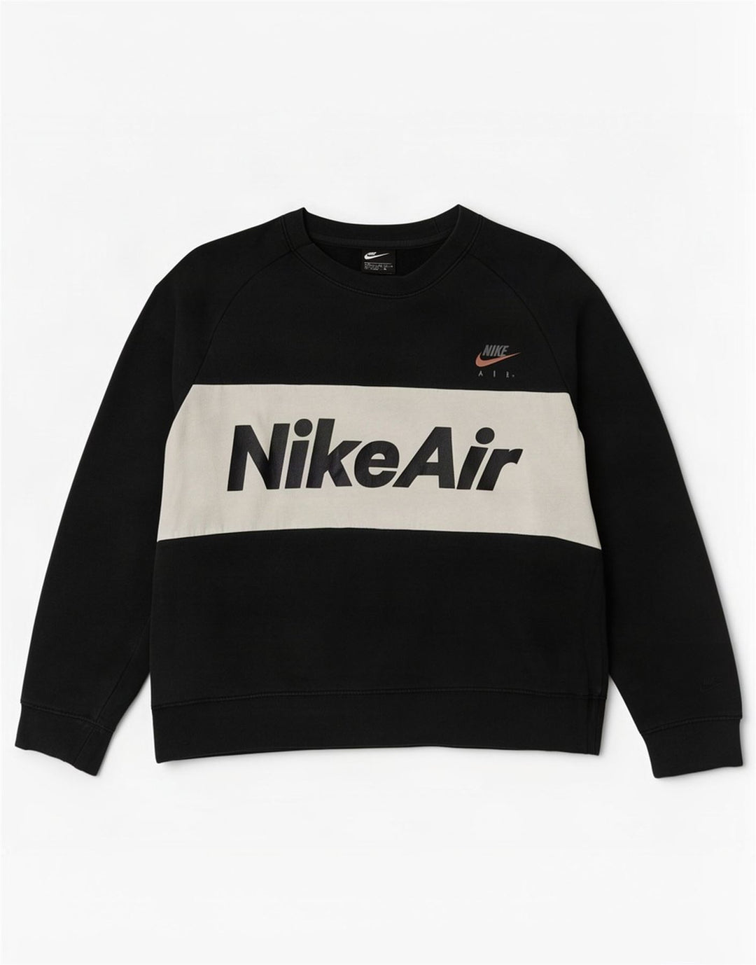 Nike Sweat-shirt graphique en coton color block noir moyen pour homme
