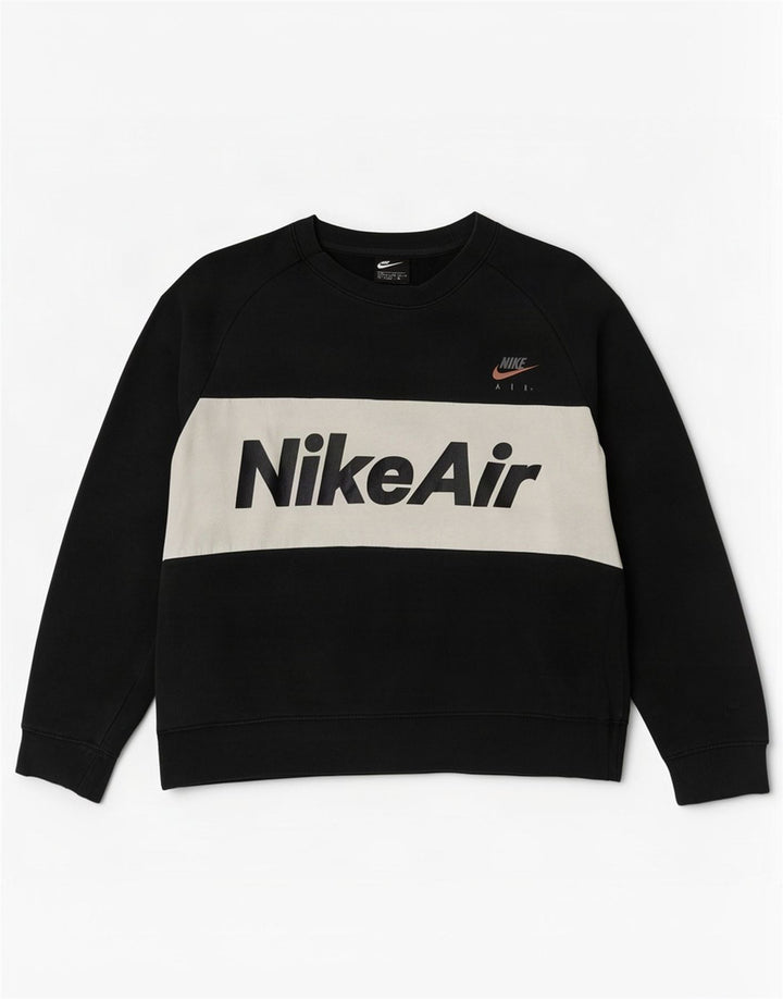 Nike Sweat-shirt graphique en coton color block noir moyen pour homme