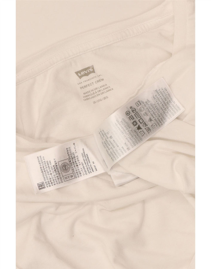 LEVI'S T-shirt Perfect Crew pour femme UK 20 2XL Blanc Coton