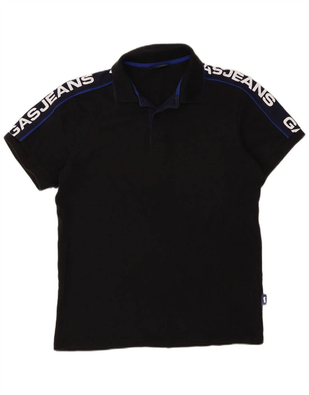Gas Polo Graphique Homme Noir Moyen Coton Colorblock