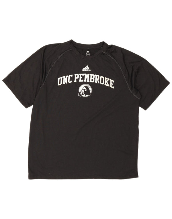 Adidas Mens UNC Pembroke Graphic T-Shirt Top Large Noir Polyester