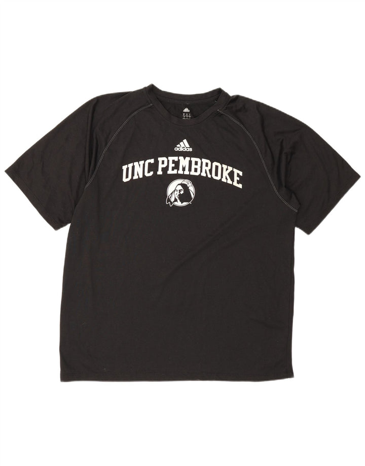 Adidas Mens UNC Pembroke Graphic T-Shirt Top Large Noir Polyester