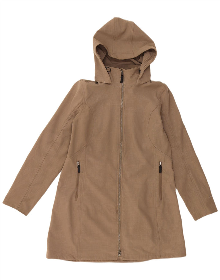 EDDIE BAUER Manteau coupe-vent à capuche pour femme UK 16 Large Beige Polyester