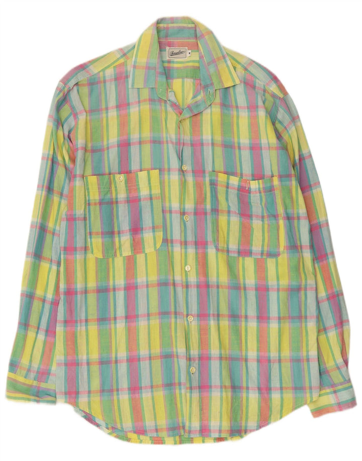 Borsalino Chemise Medium Carreaux Multicolores Coton Homme