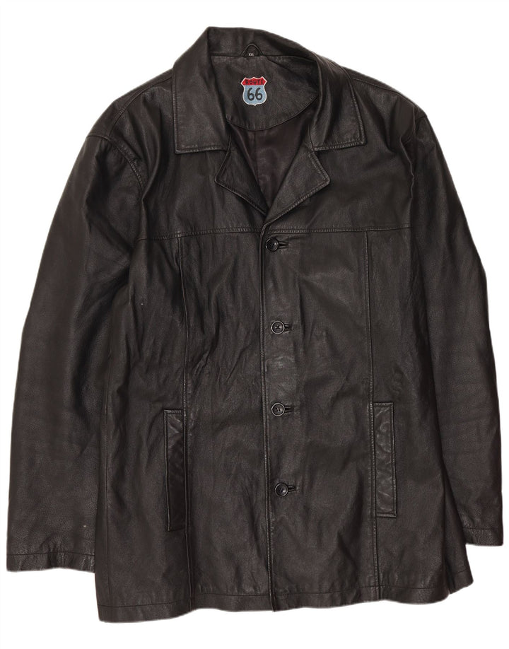 Route 66 Veste en cuir pour homme UK 44 2XL Cuir noir