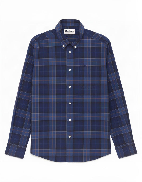 Barbour Chemise coupe ajustée en coton à carreaux bleu moyen pour homme