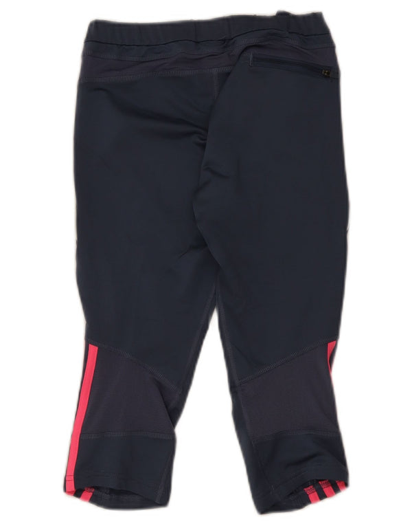 Adidas Femmes Response Capri Leggings UK 12 Moyen Bleu Marine Polyester