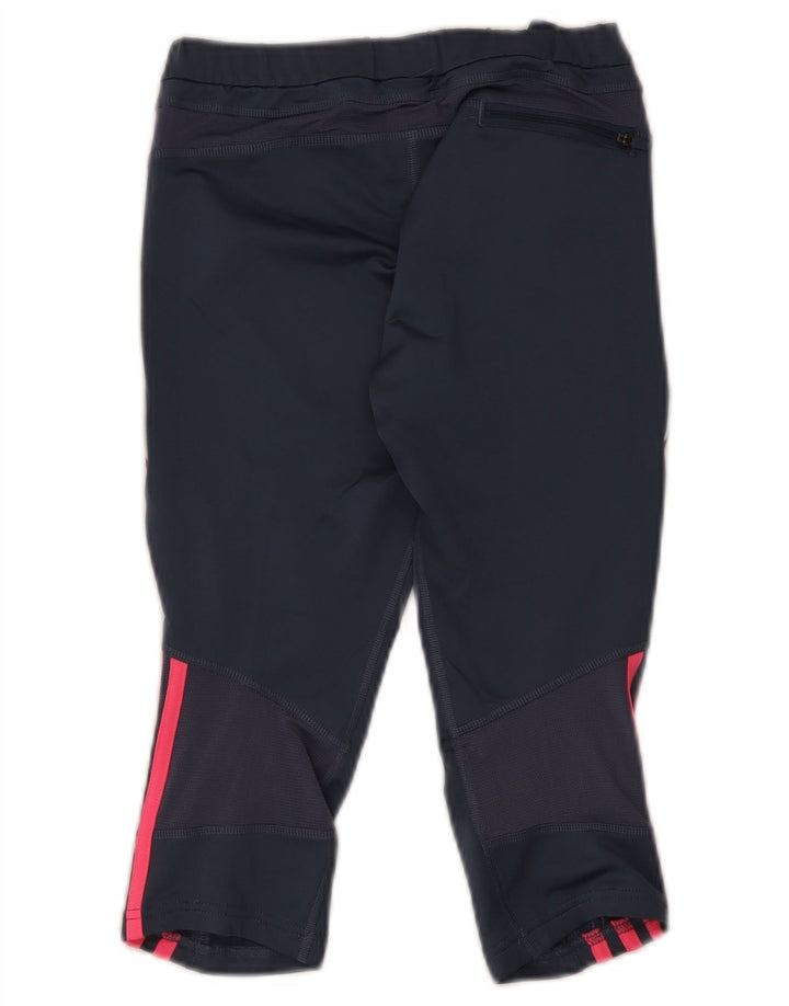 Adidas Femmes Response Capri Leggings UK 12 Moyen Bleu Marine Polyester