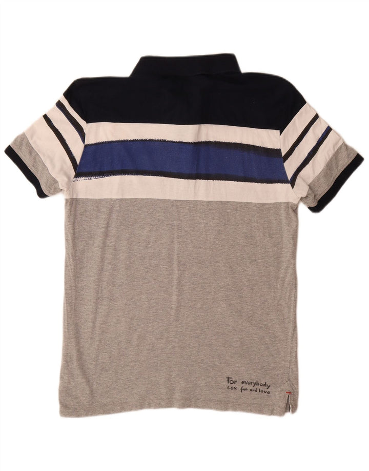 Desigual Polo Graphique Homme Large Gris Coton