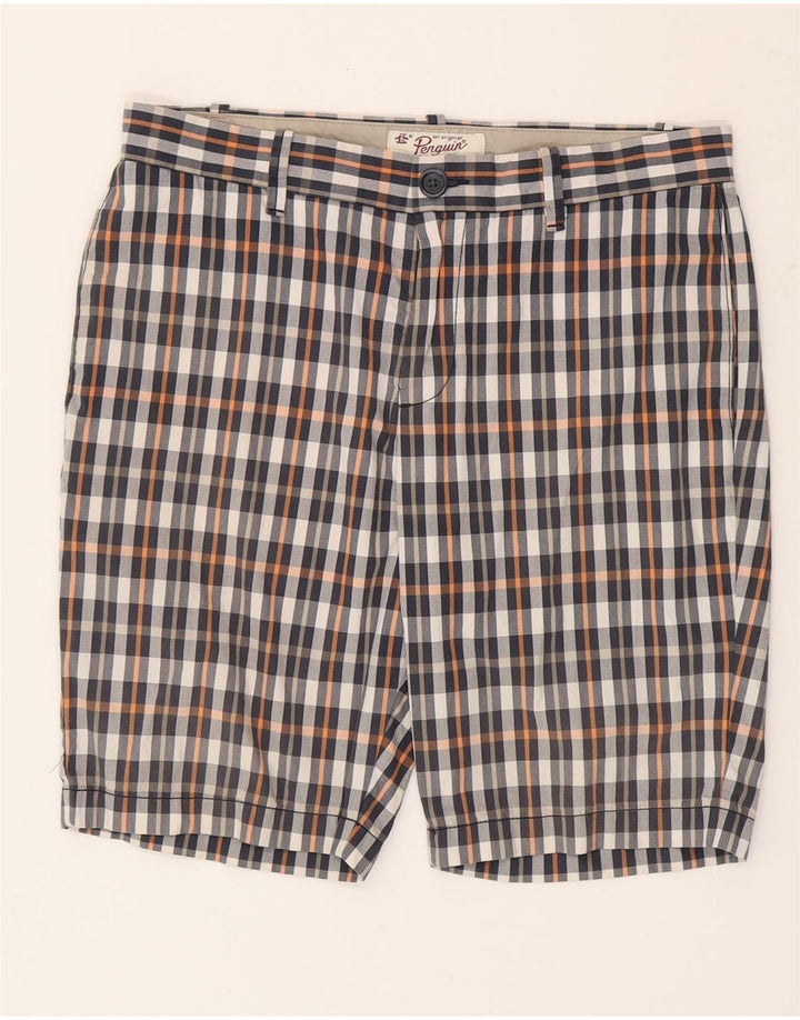 Penguin Short Chino Homme W32 Coton à Carreaux Multicolore Moyen