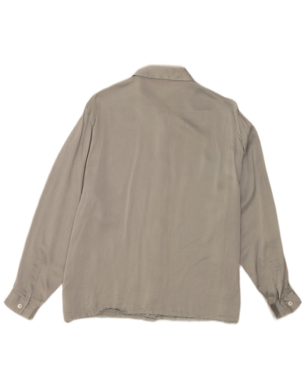 ELENA MIRO Chemise à manches longues pour femme Coupe régulière UK 16 Large Gris Classique