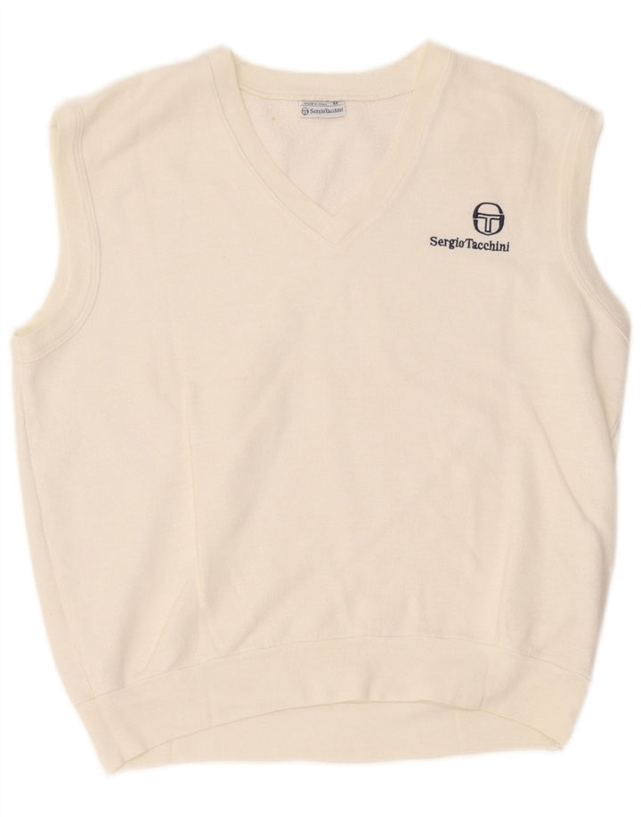 Sergio Tacchini Pull sans manches pour homme en acrylique blanc moyen