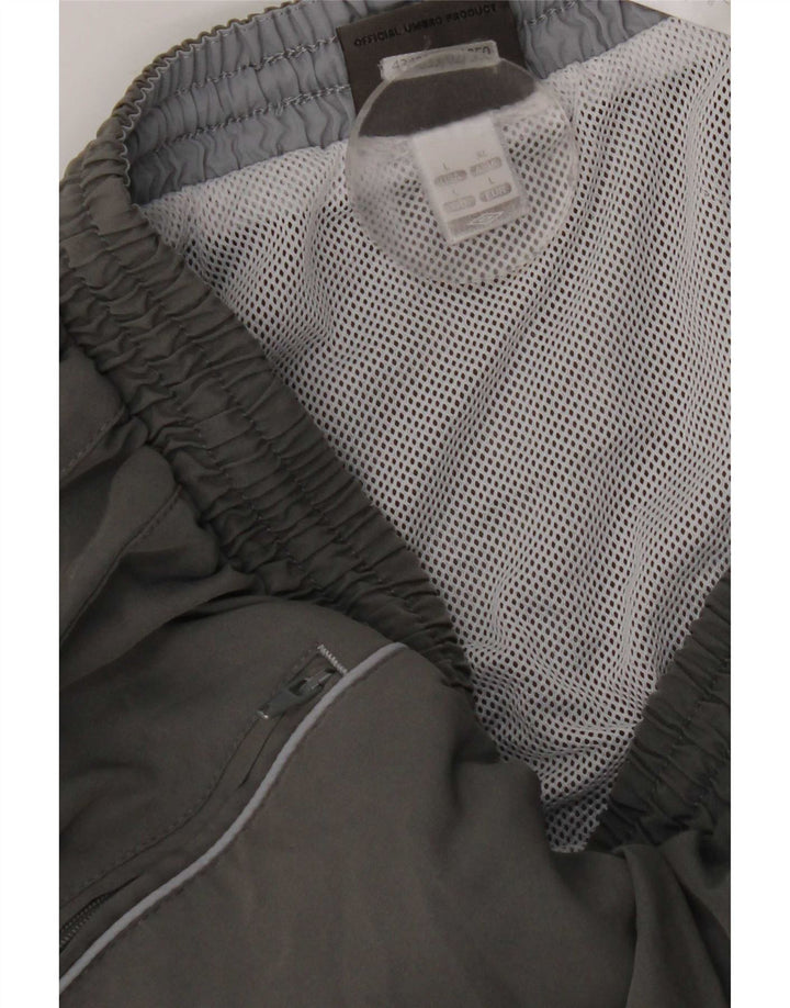 Umbro Short de Sport Homme Large Gris Polyester
