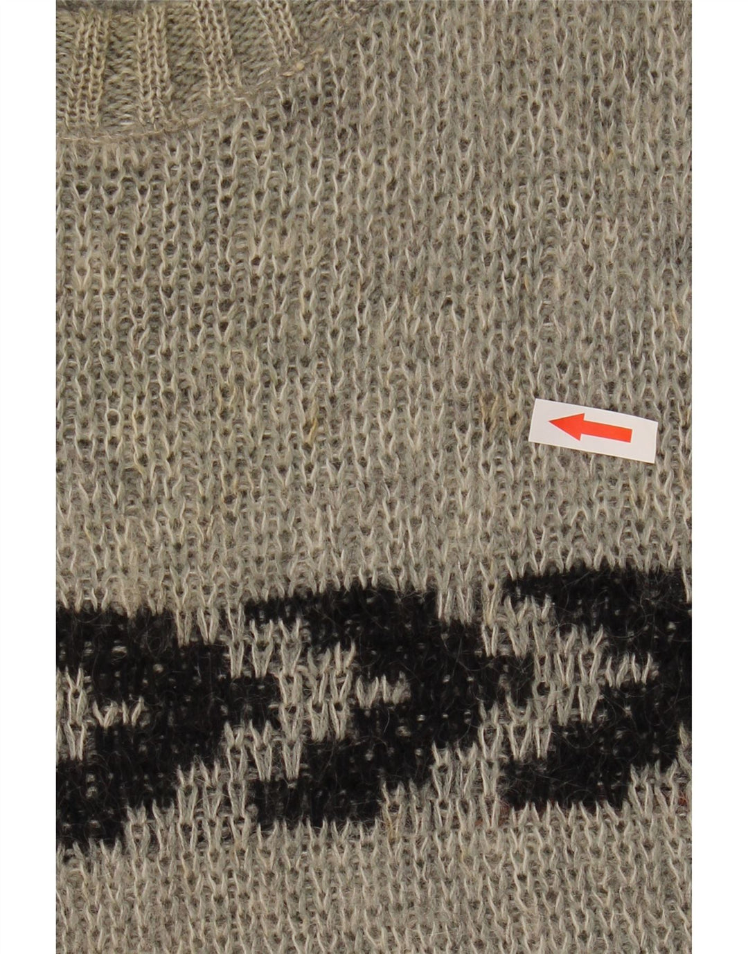vintage Mens Crew Neck Jumper Pull Taille 40 Gris Moyen Rayé