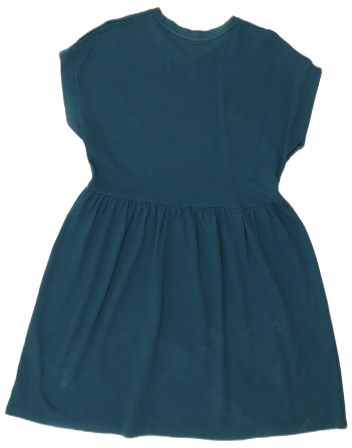 Zara Femme Robe trapèze sans manches en coton bleu marine moyen