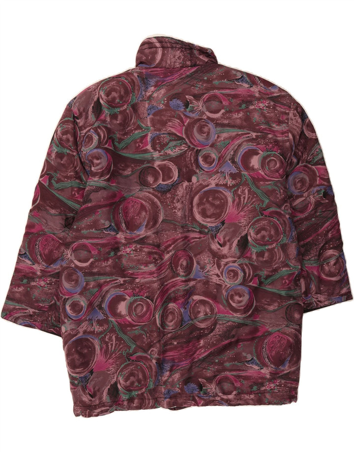 VINTAGE Womens Abstract Pattern Windbreaker Coat EU 48 2XL Burgundy Vintage Vintage and Second-Hand Vintage from Messina Hembry 