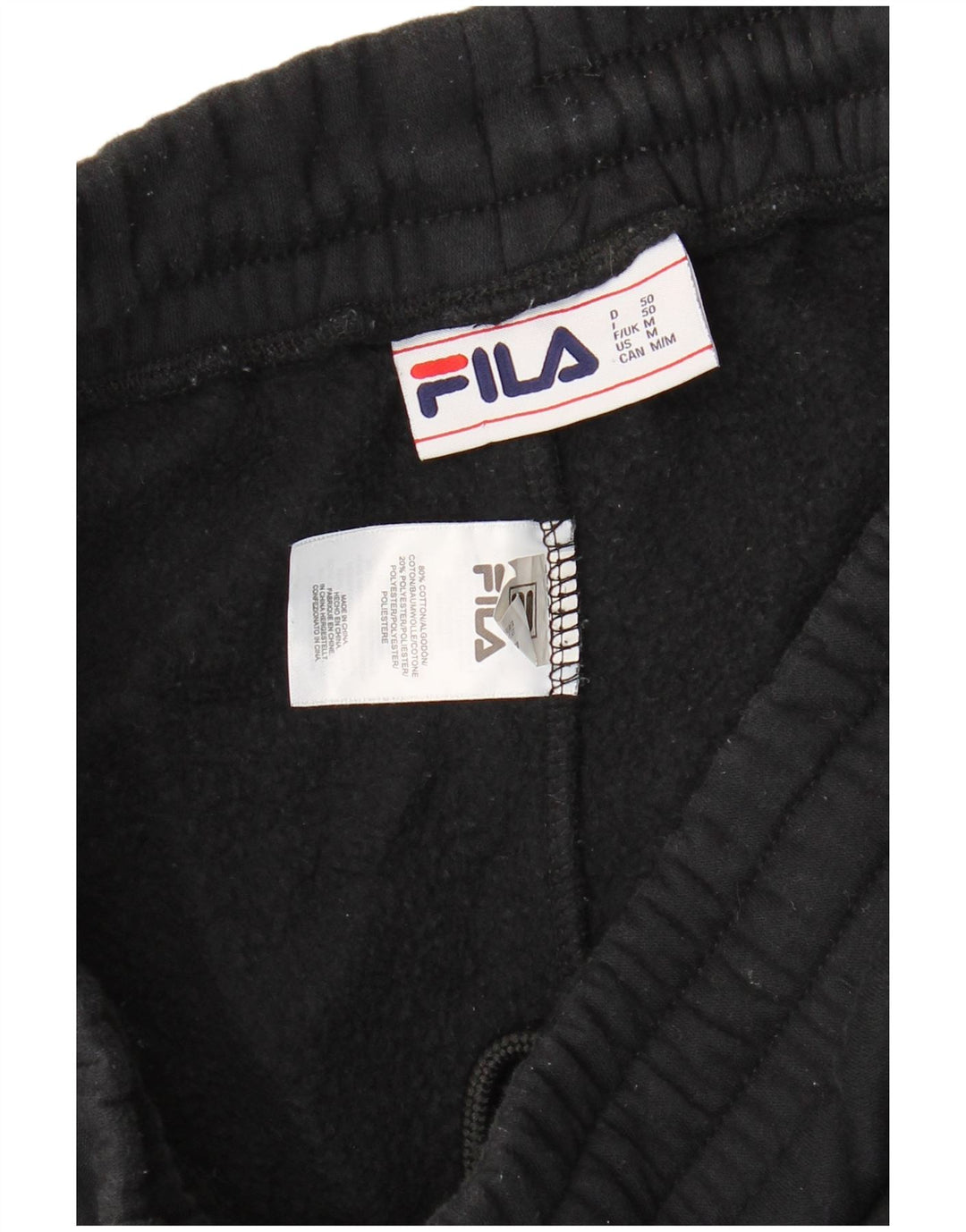 FILA Pantalon de Survêtement Graphique Joggers Homme Noir Moyen Coton