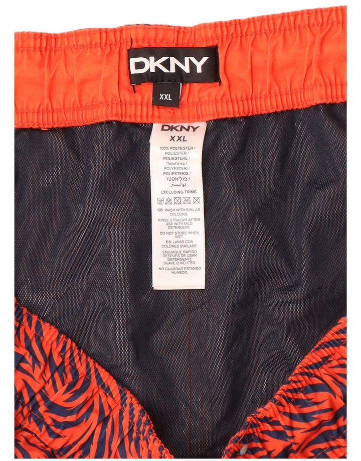 Dkny Short de Bain Homme 2XL Orange Géométrique Polyester