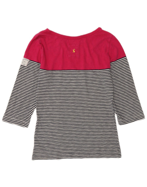 Joules Haut Femme Manches 3/4 UK 10 Petit Coton Rayé Multicolore