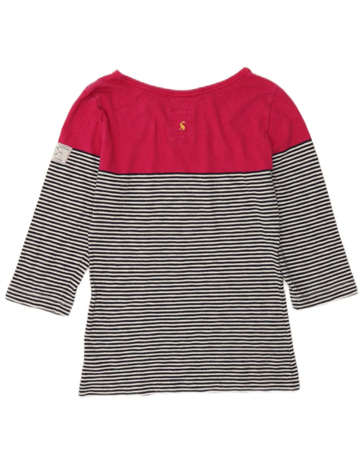 Joules Haut Femme Manches 3/4 UK 10 Petit Coton Rayé Multicolore