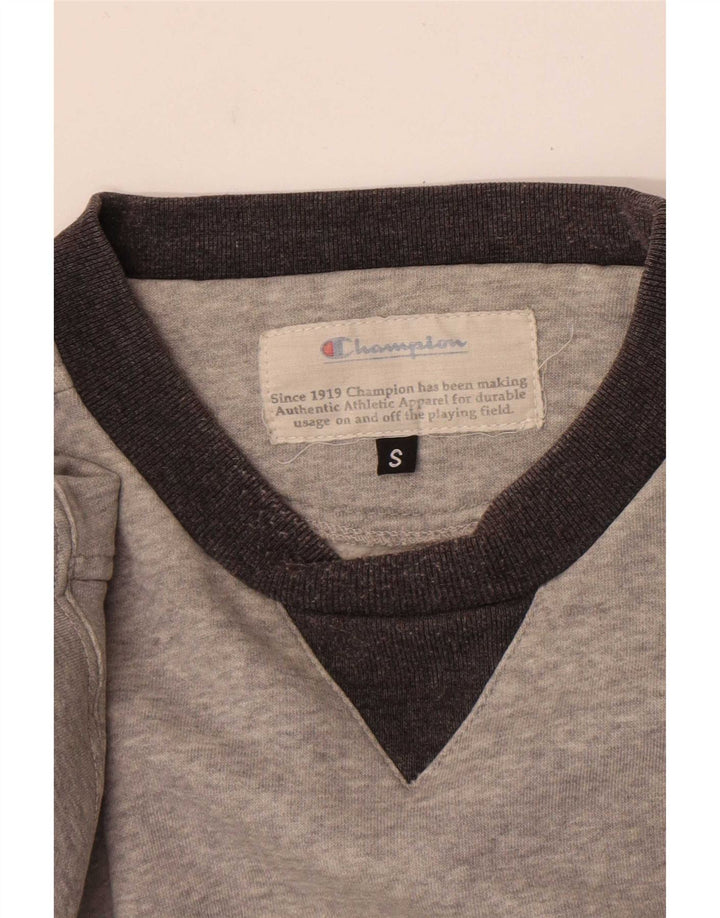Champion Sweat-Shirt Homme Gris Colorblock Small