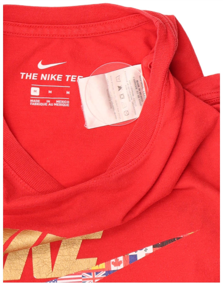 Nike Homme T-Shirt Graphique Haut Rouge Moyen Coton