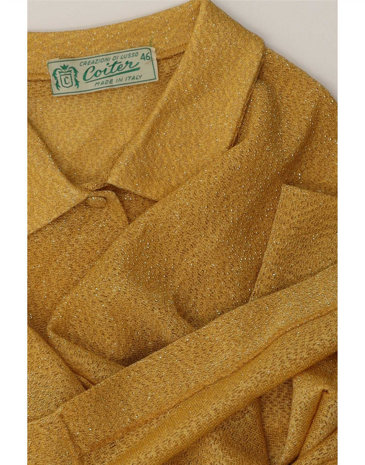 Blouse chemise femme vintage IT 46 Grand Jaune