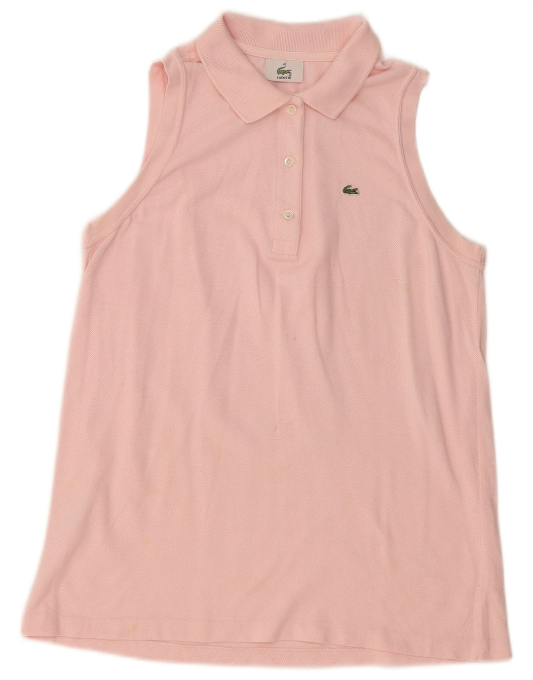 LACOSTE Polo sans manches femme taille 42 grand coton rose