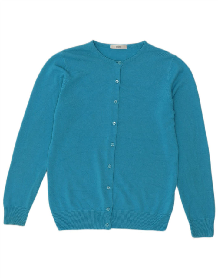 Marks & Spencer Pull Cardigan Femme UK 8 Petit Acrylique Turquoise