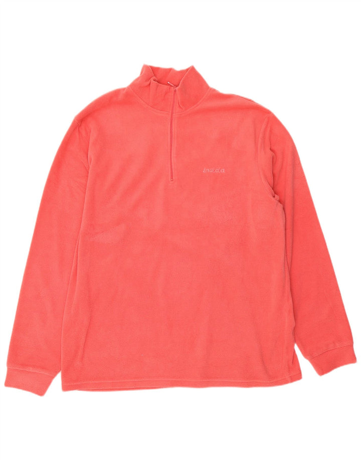 Invicta Pull polaire à col zippé pour femme 2XL Rouge Polyester