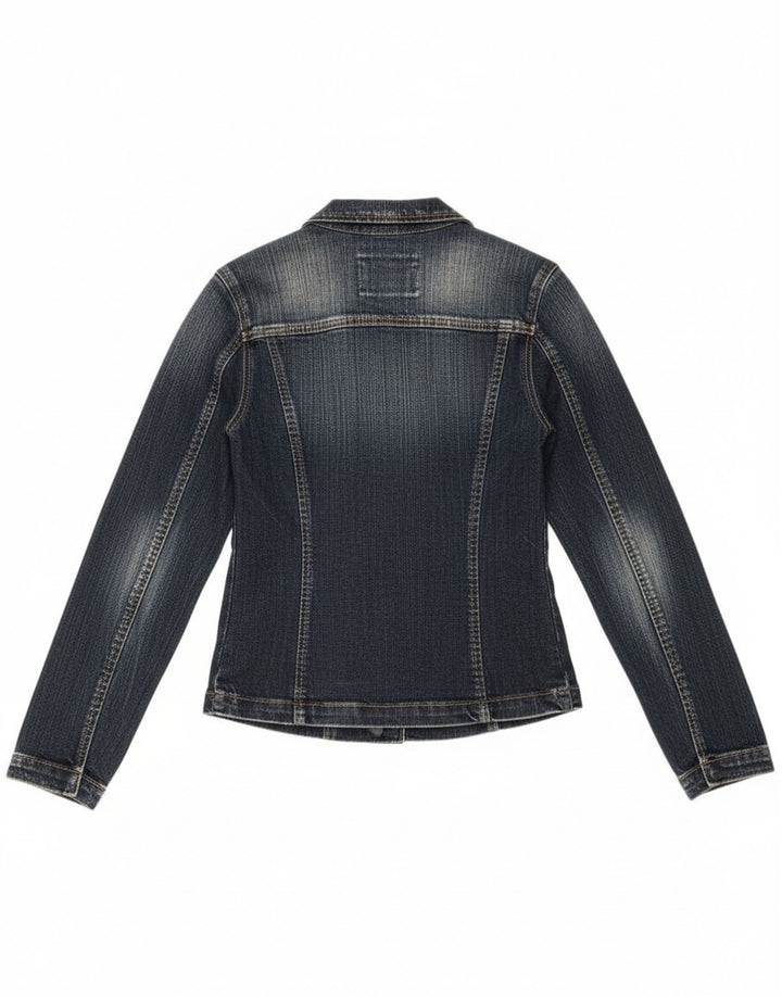 Vitamina Veste blazer en denim à 1 bouton pour femme UK 14 Bleu moyen Coton