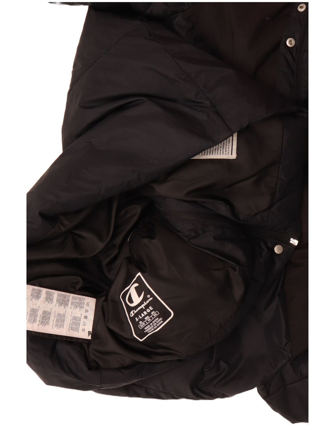 CHAMPION Veste matelassée coupe ample pour femme UK 18 XL Noir Colourblock