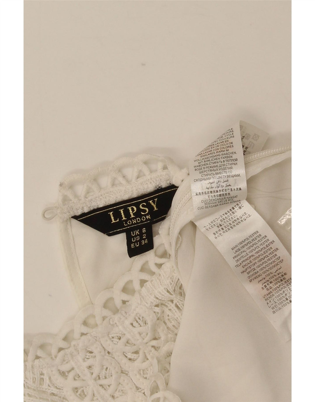 Lipsy Femme Blouse Top UK 6 XS Blanc Floral Polyester