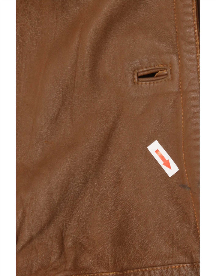 Manteau en cuir chauve-souris femme vintage EU 40 brun moyen