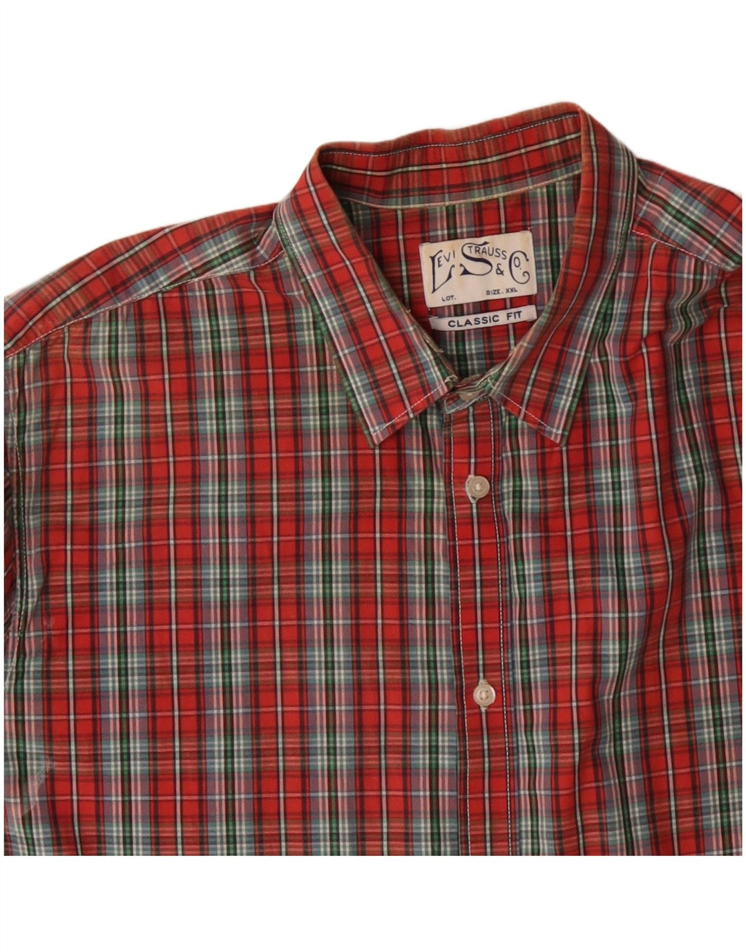 LEVI'S Chemise à manches courtes pour homme Coupe classique 2XL Rouge à carreaux
