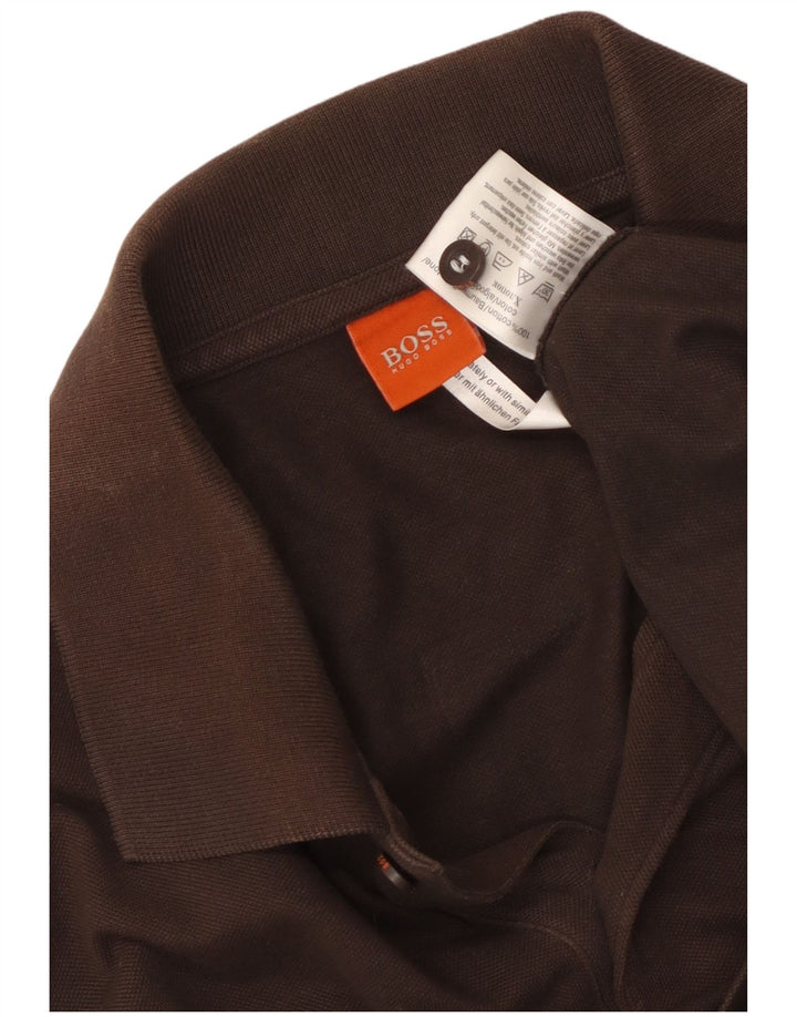 HUGO BOSS Polo Homme XL Marron Coton