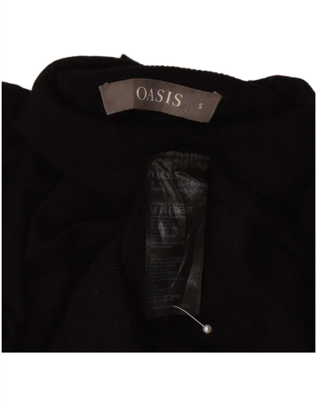 Oasis Pull col roulé pour femme UK 10 Small Noir Viscose