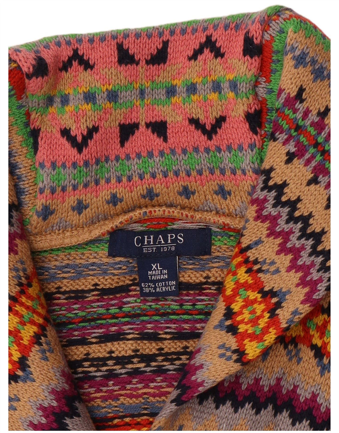 Chaps Cardigan sans manches pour femme UK 18 XL Multicolore Fair Isle