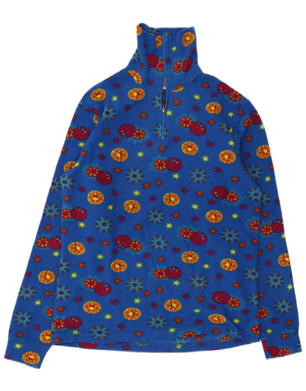 Conte of Florence Pull polaire à col zippé pour homme Bleu moyen floral