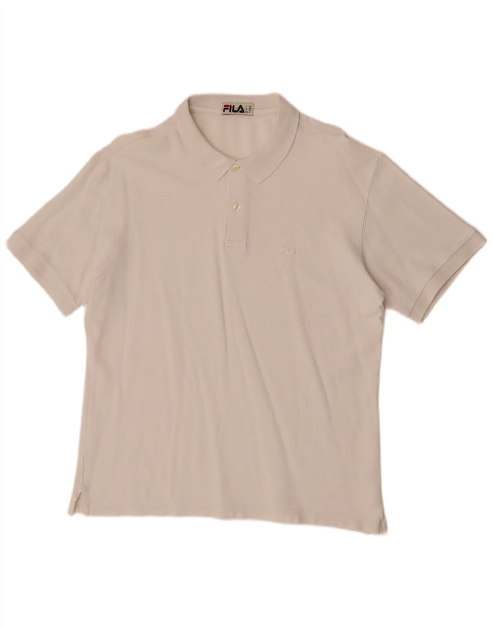 Fila Polo Homme Blanc Moyen